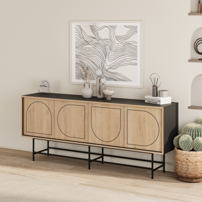 Комод JOJI CONSOLE SILKY BLACK SILKY BLACK OAK 187X40X77 СМ. (LEV01097)