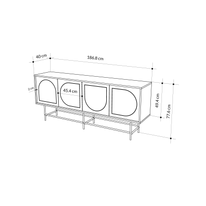 Комод JOJI CONSOLE SILKY BLACK SILKY BLACK OAK 187X40X77 СМ. (LEV01097)