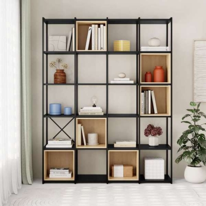 Стеллаж прямой VALE MAXI BOOKCASE SILKY BLACK SILKY BLACK OAK 140X39X179 СМ. (LEV01098)