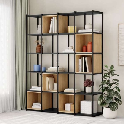 Стеллаж прямой VALE MAXI BOOKCASE SILKY BLACK SILKY BLACK OAK 140X39X179 СМ. (LEV01098)