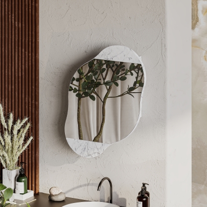 Шкаф настенный CLOUD STORAGE WALL MIRROR CARRARA CARRARA 60X13X75 СМ. (LEV01107)