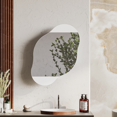 Шкаф настенный CLOUD STORAGE WALL MIRROR WHITE WHITE 60X13X75 СМ. (LEV01105)