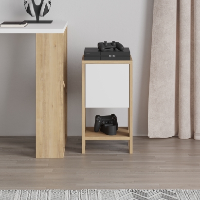 Тумба прикроватная EMA NIGHTSTAND SAPPHIRE OAK WHITE 30X30X55 СМ. (LEV01108)