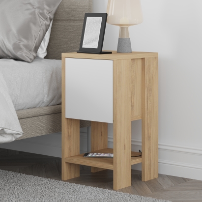 Тумба прикроватная EMA NIGHTSTAND SAPPHIRE OAK WHITE 30X30X55 СМ. (LEV01108)