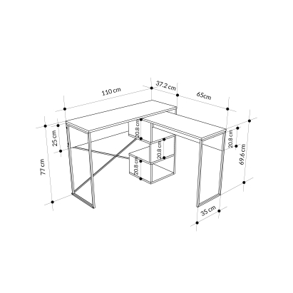 Стол письменный BADAU MULTIPURPOSE WORKING TABLE WHITE WHITE WHITE 110X37,2X77 СМ. (LEV01110)