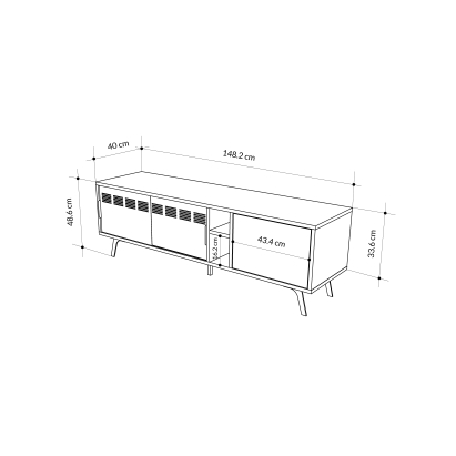 Тумба под ТВ LULIA TV STAND SAPHIRE OAK OAK 148,2X40X48,5 СМ. (LEV01115)