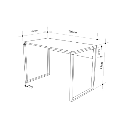 Стол письменный INNA WORKING TABLE WHITE SAPHIRE OAK WHITE 110X60X75 СМ. (LEV01113)