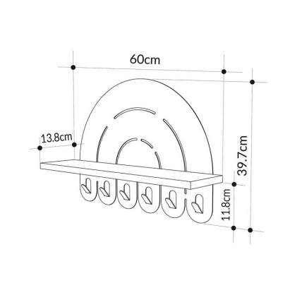 Вешалка для одежды METAL HANGER RAINBOW WHITE   60X13,8X39,7 СМ. (LEV01117)