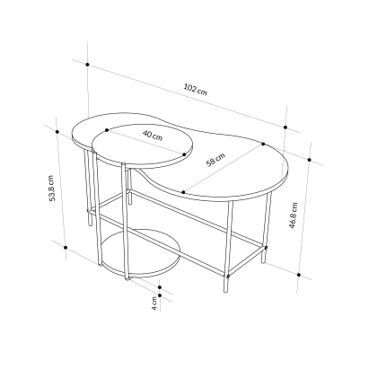 Стол журнальный CUDDLE COFFEE TABLE LOTUS HITIT HITIT 102,5X65X53,8 СМ. (LEV01116)