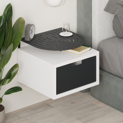 Тумба прикроватная OSLO NIGHTSTAND WHITE Black BLK 33X33,3X24 СМ. (LEV01137)