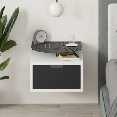 Тумба прикроватная OSLO NIGHTSTAND WHITE Black BLK 33X33,3X24 СМ. (LEV01137)