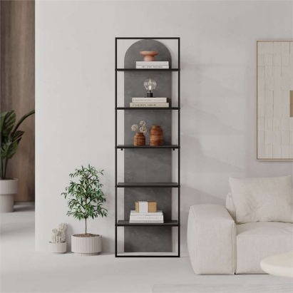 Стеллаж прямой ARCHY BOOKCASE RETRO GREY RETRO GREY BLK 53X32X180 СМ. (LEV01140)