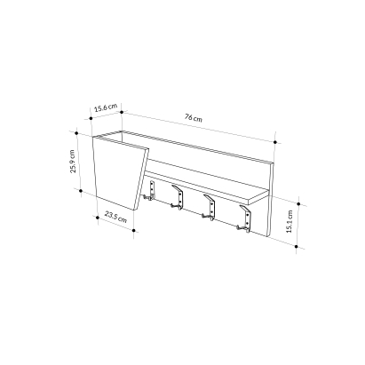 Вешалка для одежды ELEVA HANGER OAK  ANTHRACITE 76X15,6X26 СМ. (LEV01144)