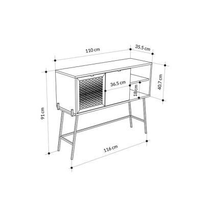 Консоль напольная NAIVE CONSOLE OAK OAK OAK 116X36X91 СМ. (LEV01176)