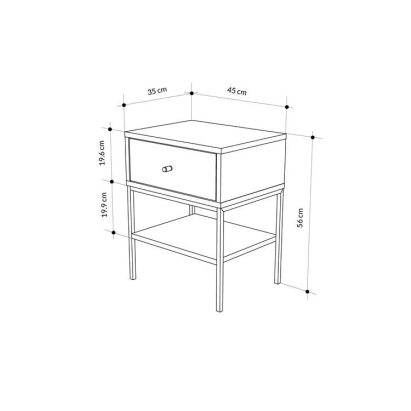 Тумба прикроватная LISA NIGHTSTAND OAK OAK OAK 45X35X56,4 СМ. (LEV01179)