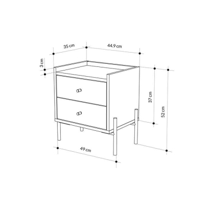 Тумба прикроватная MALTA NIGHTSTAND OAK OAK OAK 48,6X35X52,4 СМ. (LEV01178)