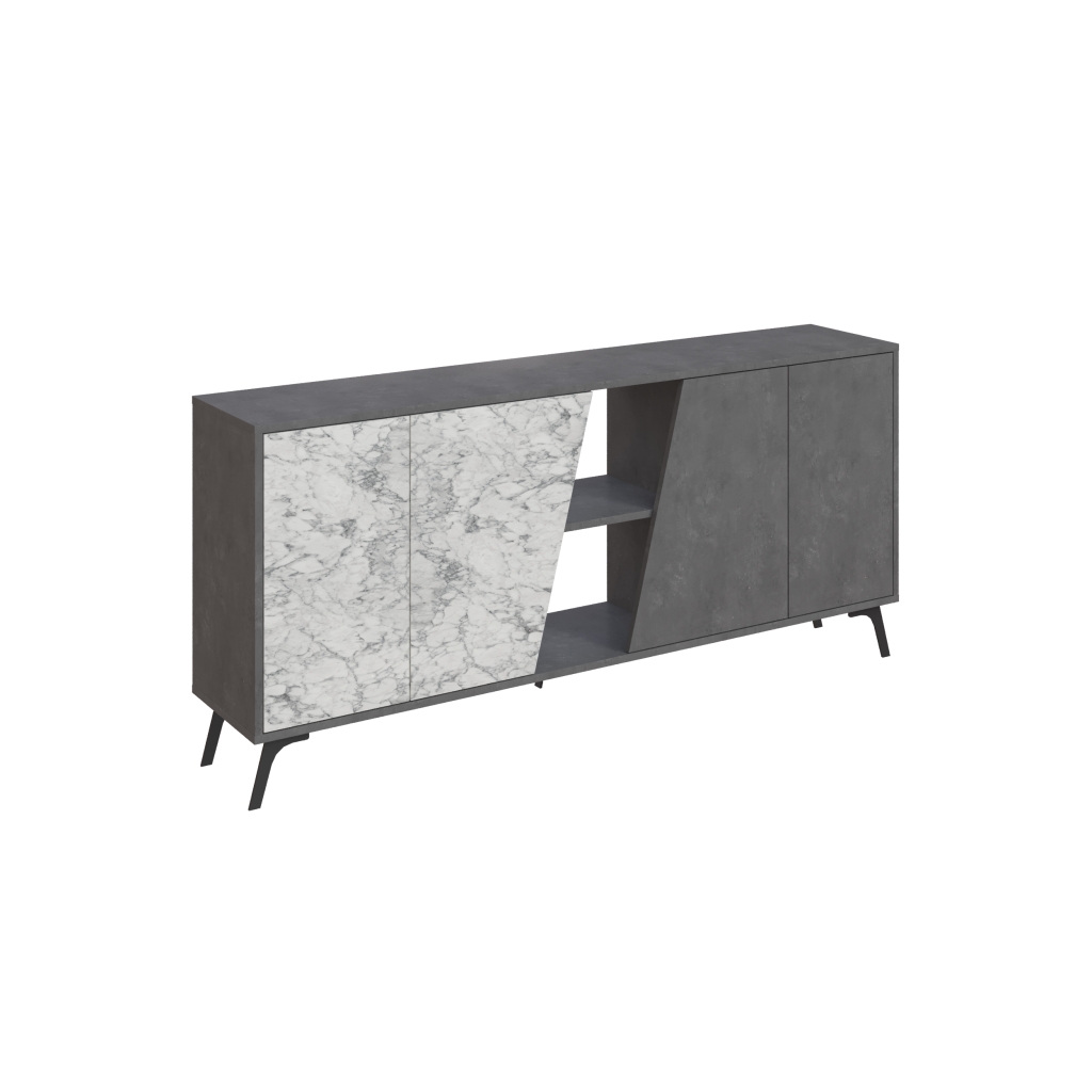 Комод FIONA CONSOLE 180 RETRO GRAY RETRO GRAY CARRARA 180X36X82 СМ ...
