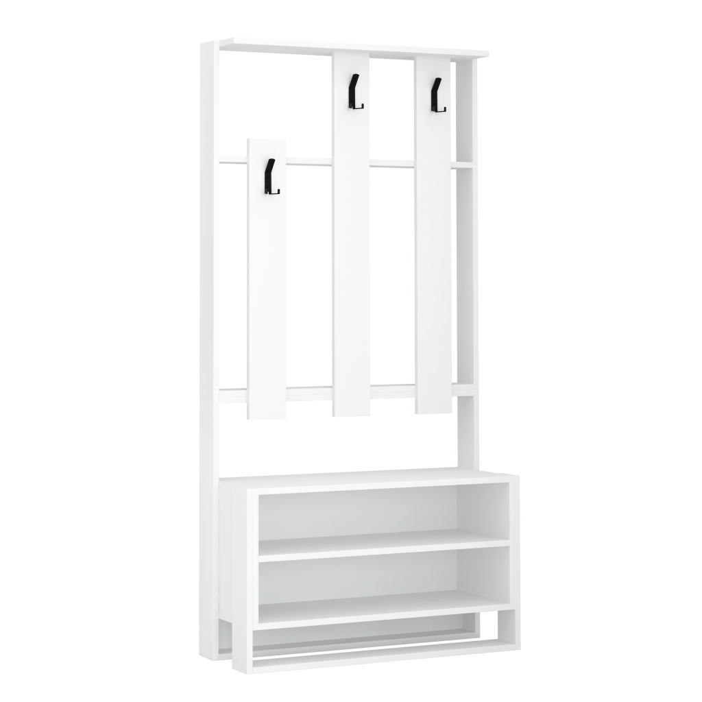 Обувница с вешалкой для одежды CHESTER HALL STAND WHITE — купить  дизайнерскую мебель LEVE HOME