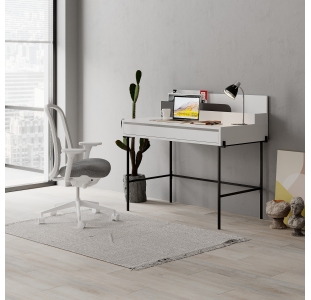 Стол Письменный LEILA WORKING TABLE WHITE WHITE ANTHRACITE 110X60X101 СМ. (LEV00208)