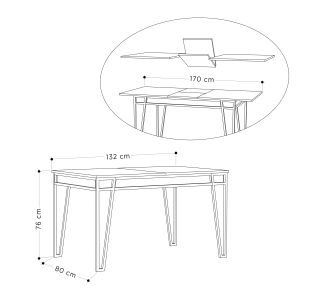 Стол Обеденный PAL DINING TABLE ANTHRACITE ANTHRACITE ANTHRACITE 132X80X76 СМ. (LEV00101)