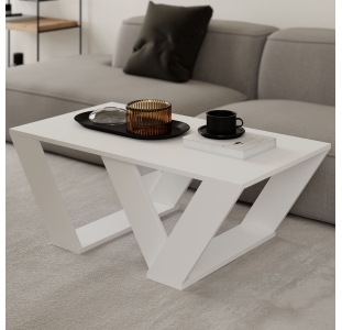 Стол Журнальный PIPRA COFFEE TABLE WHITE WHITE  110X60X40 СМ. (LEV00056)