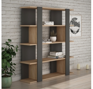 Стеллаж Прямой TITA BOOKCASE ANTHRACITE OAK ANTHRACITE 110X29X122 СМ. (LEV00618)