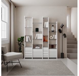 Стеллаж Прямой ARYA BOOKCASE WHITE WHITE WHITE 127X27X165 СМ. (LEV00680)