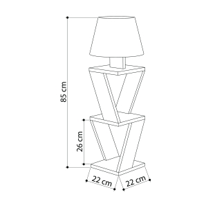 Торшер KOZENA SIDE FLOOR LAMP WHITE LIGHT MOCHA 22X22X85 СМ. (LEV01042)