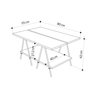Стол Журнальный ESSEL COFFEE TABLE WHITE WHITE WHITE 80X55X42 СМ. (LEV01079)