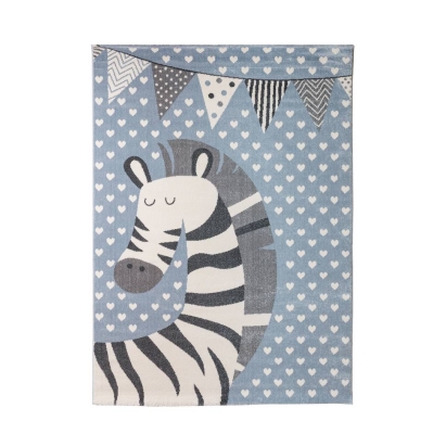 Ковер детский NORR KIDS ZEBRA 180X120 см.  (H467A_SFU41_2) голубой