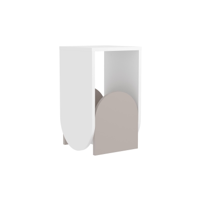 Стол приставной NUN SIDE TABLE WHITE WHITE LIGHT MOCHA 32X32X55 СМ. (LEV00168)