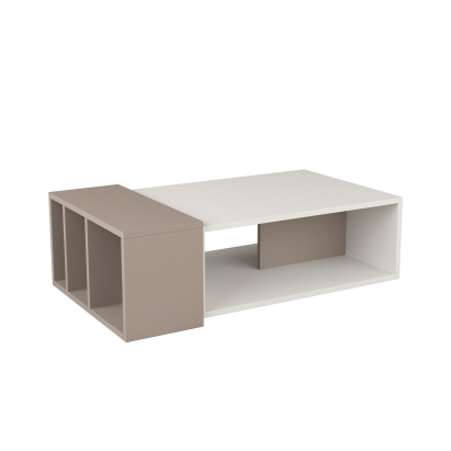 Стол журнальный ANITA COFFEE TABLE WHITE LIGHT MOCHA LIGHT MOCHA 102X60X32 СМ. (LEV00027)