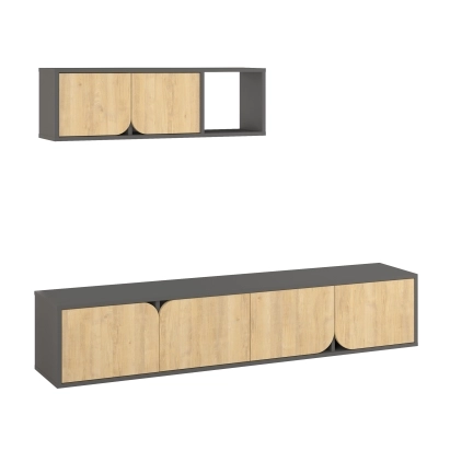 Тумба подвесная SPARK TV UNIT ANTHRACITE ANTHRACITE OAK 180X36X180 СМ. (LEV00486)