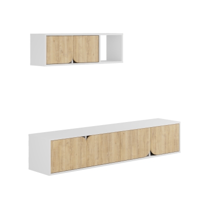 Тумба подвесная SPARK TV UNIT WHITE WHITE OAK 180X36X180 СМ. (LEV00454)