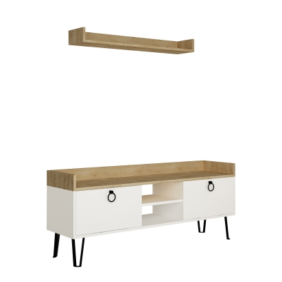 Тумба под ТВ KEDAY TV STAND WHITE OAK WHITE 140X36X57 СМ. (LEV00404)