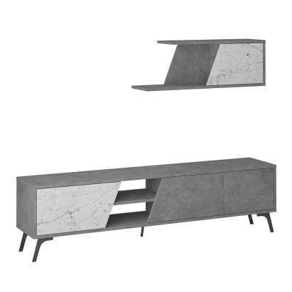 Тумба под ТВ FIONA TV UNIT RETRO GREY RETRO GREY CARRARA 180X36X48 СМ. (LEV00566)