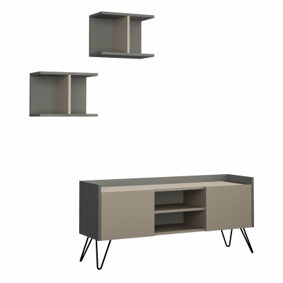 Тумба под ТВ KLAPPE TV STAND ANTHRACITE LIGHT MOCHA LIGHT MOCHA 126X34X56 СМ. (LEV00441)