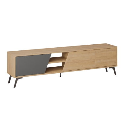 Тумба под ТВ FIONA TV STAND OAK OAK ANTHRACITE 180X36X48 СМ. (LEV00480)