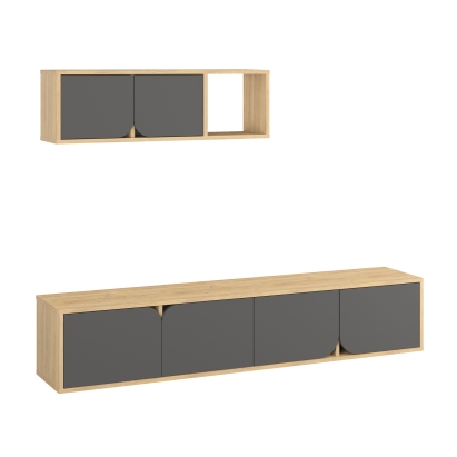 Тумба подвесная SPARK TV UNIT OAK OAK ANTHRACITE 180X36X180 СМ. (LEV00487)