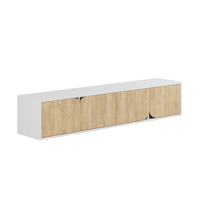 Тумба подвесная SPARK TV STAND WHITE WHITE OAK 180X36X35 СМ. (LEV00535)