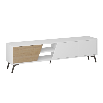 Тумба под ТВ FIONA TV STAND WHITE WHITE OAK 180X36X48 СМ. (LEV00450)