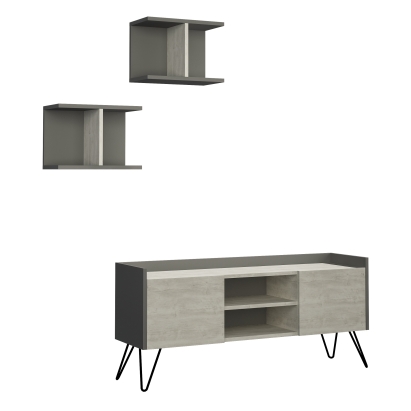 Тумба под ТВ KLAPPE TV STAND ANTHRACITE ANCIENT WHITE ANCIENT WHITE 126X34X56 СМ. (LEV00442)