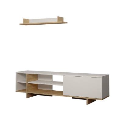 Тумба под ТВ STOCKTON TV UNIT OAK WHITE WHITE 160X36X44 СМ. (LEV00445)