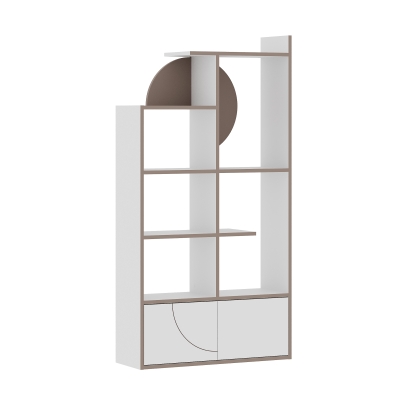 Стеллаж прямой HALF BOOKCASE LIGHT MOCHA WHITE WHITE 85X30X165 СМ. (LEV00677)