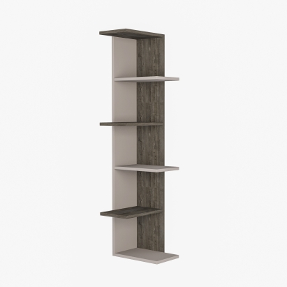 Стеллаж угловой SASO CORNER BOOKCASE LIGHT MOCHA DARK COFFEE LIGHT MOCHA 37X24X141 СМ. (LEV00711)