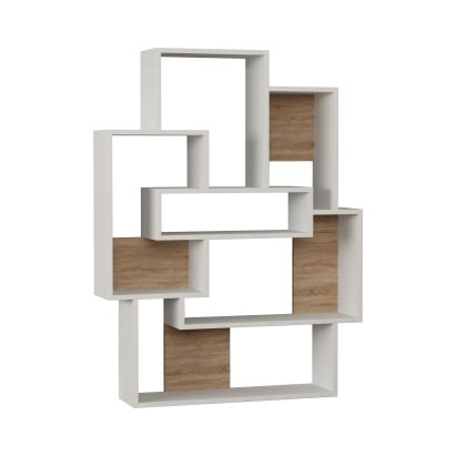 Стеллаж прямой BARCE BOOKCASE WHITE WHITE OAK 101X22X132 СМ. (LEV00575)