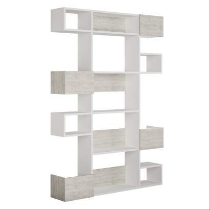 Стеллаж прямой NIHO BOOKCASE WHITE WHITE ANCIENT WHITE 120X25X171 СМ. (LEV00647)