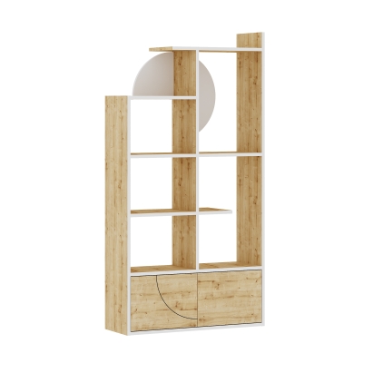 Стеллаж прямой HALF BOOKCASE WHITE OAK OAK 85X30X165 СМ. (LEV00679)