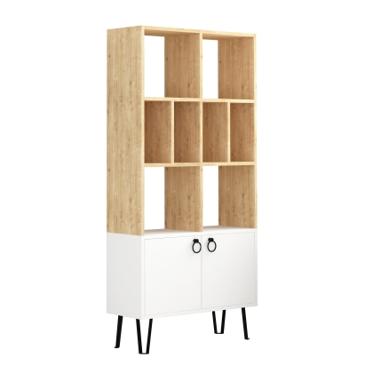 Стеллаж прямой BENE BOOKCASE OAK WHITE WHITE 80X30X166 СМ. (LEV00653)