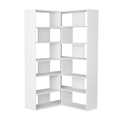 Стеллаж угловой MOLLY BOOKCASE NO.4 WHITE WHITE WHITE 93,5X30X179 СМ. (LEV00613)